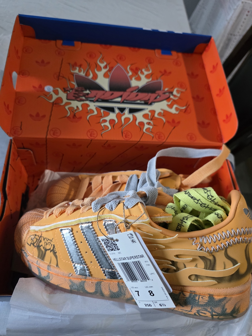 adidas Orange & Silver Graphic Men’s Sneakers